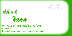 abel happ business card